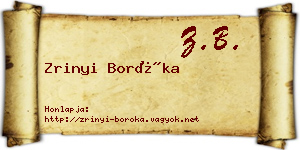 Zrinyi Boróka névjegykártya